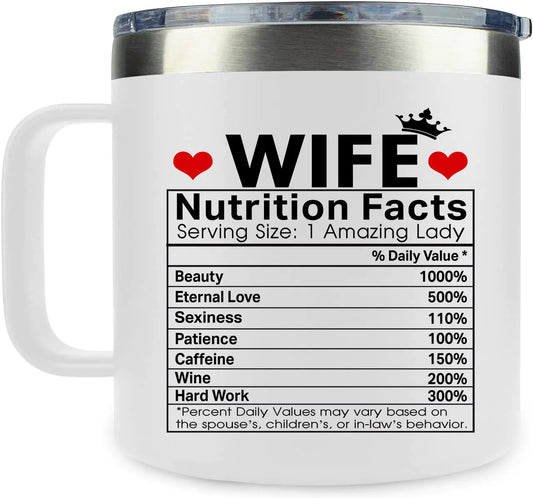 RHYTHMHEART Christmas Gifts for Wife from Husband - Christmas Gifts for Her - Anniversary Valentines Gifts for Her - I Love You Gifts for Her - Wife Birthday Gifts Ideas - Wife Mug 14oz White